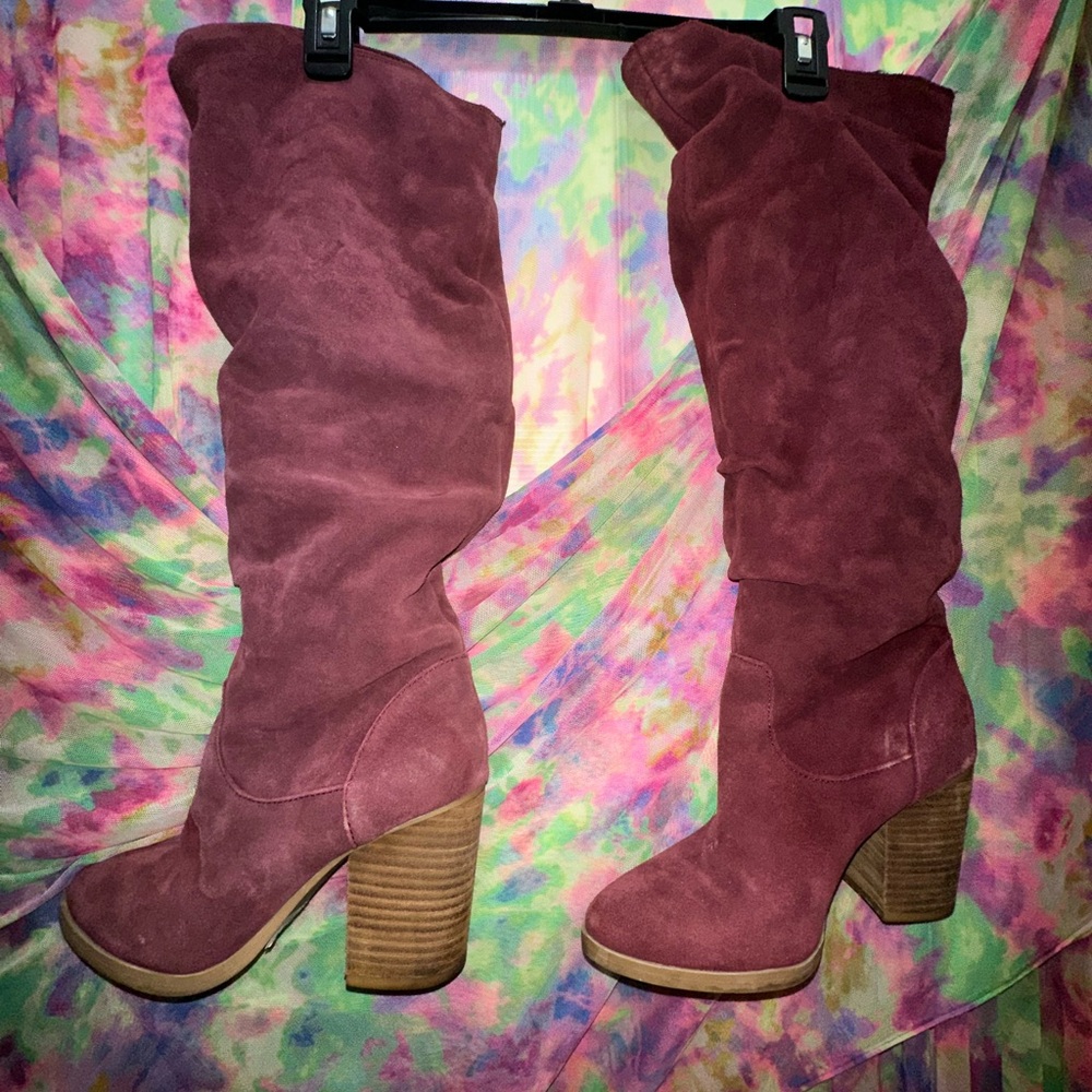 Nine West Suede Heeled Boots - Mauve .. open to price. They are great!!!